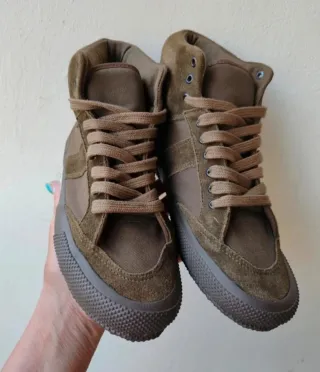 Sneakers Camoscio Alte Esercito Militare Italia