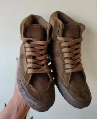 Sneakers Camoscio Alte Esercito Militare Italia