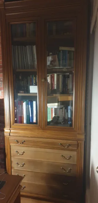 Escritorio Colonial Inglés Madera y Piel