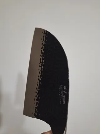 Coltello Chef TURWHO Legno Acciaio Inox Martellato