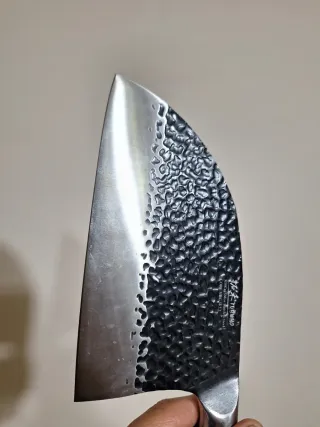 Coltello Chef TURWHO Legno Acciaio Inox Martellato