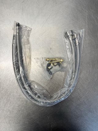 Rubinetto Cucina Argento con Tubi