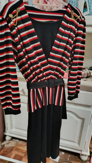 Vestido Vintage Rayas y Negro