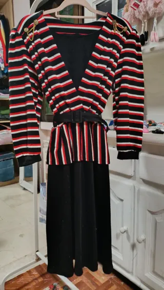Vestido Vintage Rayas y Negro