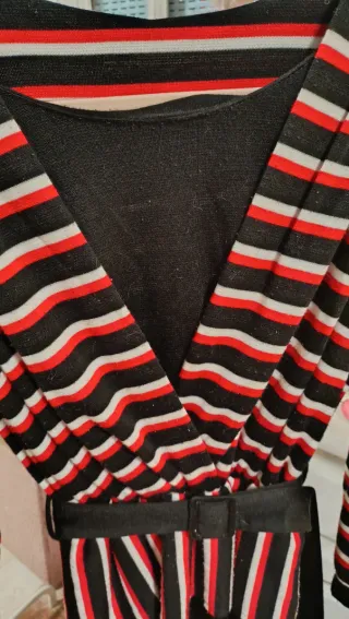 Vestido Vintage Rayas y Negro