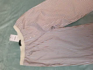 Pantalones pijama Hand Over rayas beige/rosa