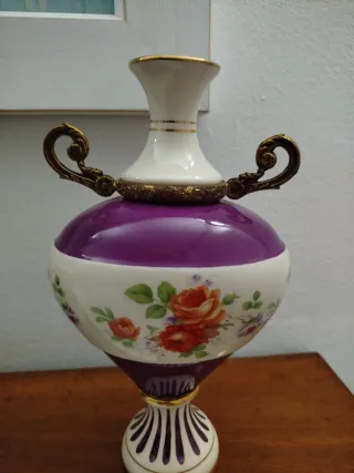 Coppia vasi Canova porpora e fiori