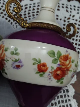 Coppia vasi Canova porpora e fiori