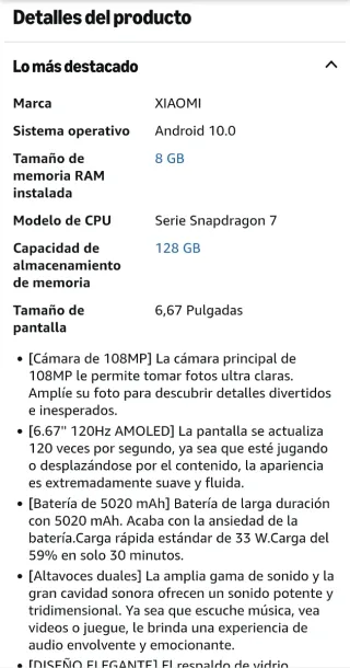 Xiaomi Redmi Note 10 Pro 128GB Azul