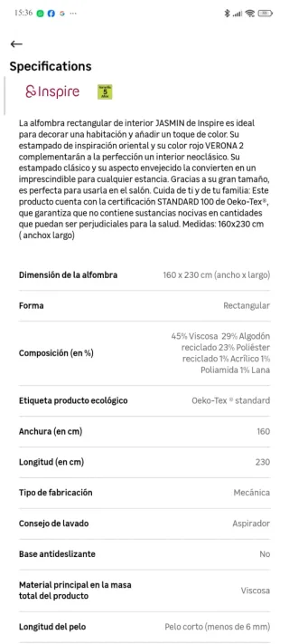 Alfombra beige y roja con diseño floral