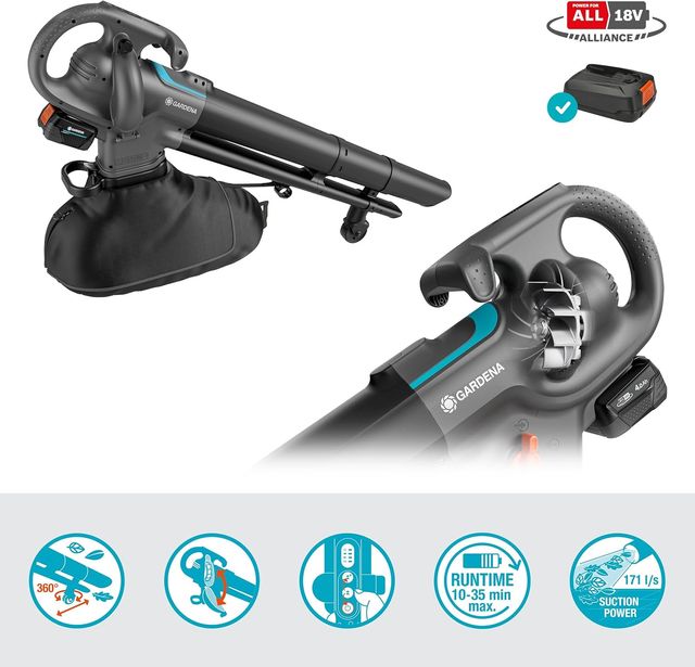 GARDENA Aspirador soffiatore PowerJet a batteria