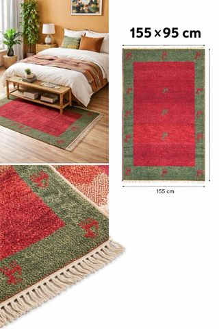 Alfombra Persa Gabbeh Hecha a Mano · 155×95