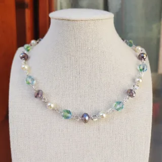 Collana cristalli e perle