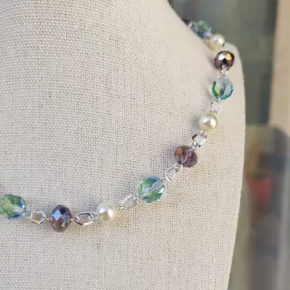 Collana cristalli e perle