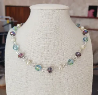 Collana cristalli e perle