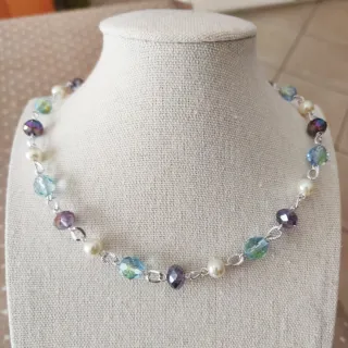 Collana cristalli e perle