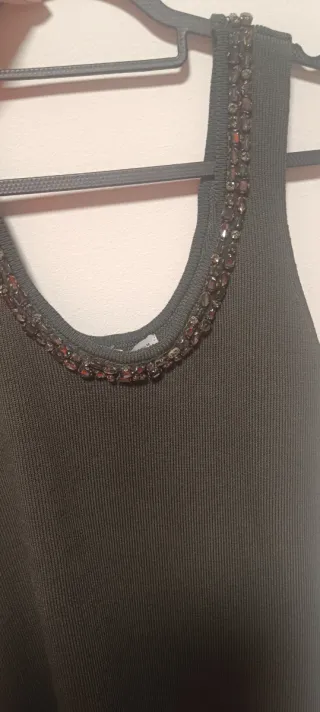Vestido Zara gris con pedrería
