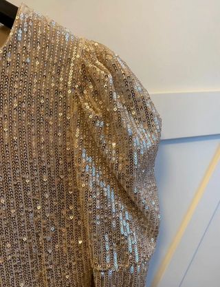 Vestido lentejuelas dorado fiesta