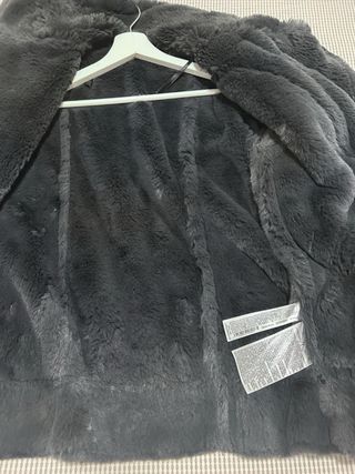 Abrigo Biker Zara Negro y Gris