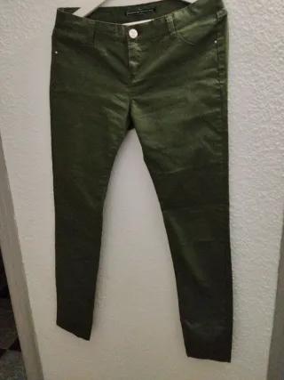 Pantalón mujer verde brillante