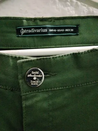 Pantalón mujer verde brillante