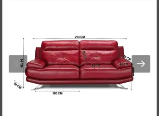 Sofá de piel rojo Conforama Hawai