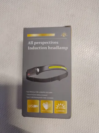 Linterna frontal LED COB XPE USB