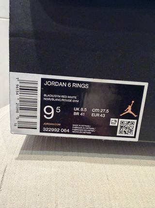 Zapatillas Jordan 6 Rings Negras y Rojas