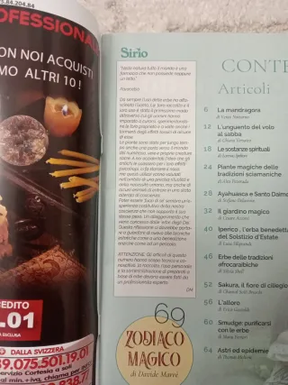 Rivista Sirio erbe magiche maggio 2020