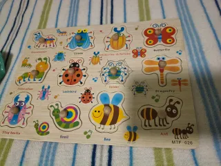 Puzzle madera animales y insectos