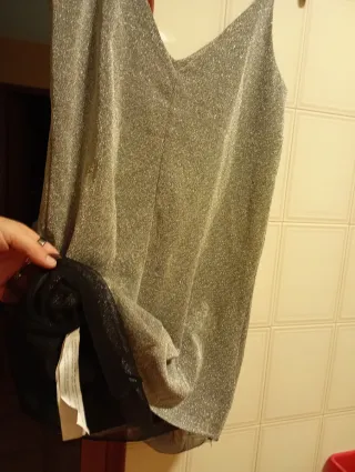 Blusa tirantes fiesta plateada