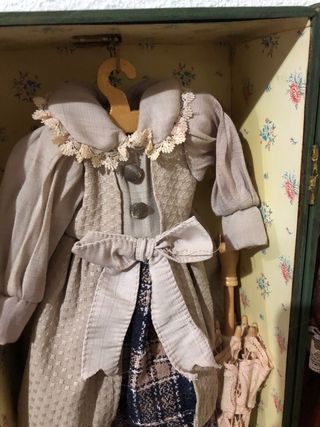 Muñeca con armario y accesorios
