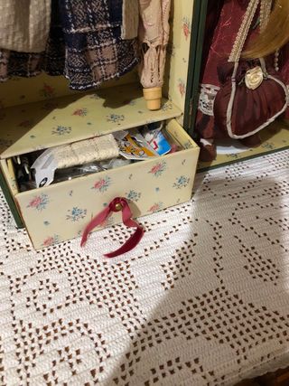Muñeca con armario y accesorios