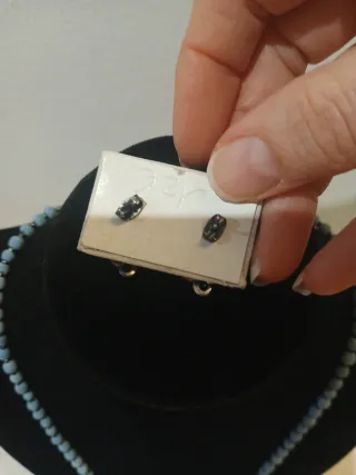 Lote de collar y pendientes coral azul