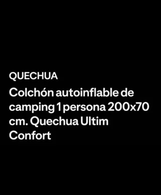 Colchón autoinflable Quechua Ultim Comfort