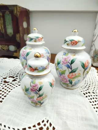 Set 3 Vasi Porcellana Giapponese Kutani Anni '70