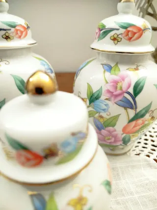 Set 3 Vasi Porcellana Giapponese Kutani Anni '70