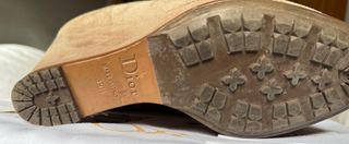 Botines Christian Dior Beige Cuña Piel