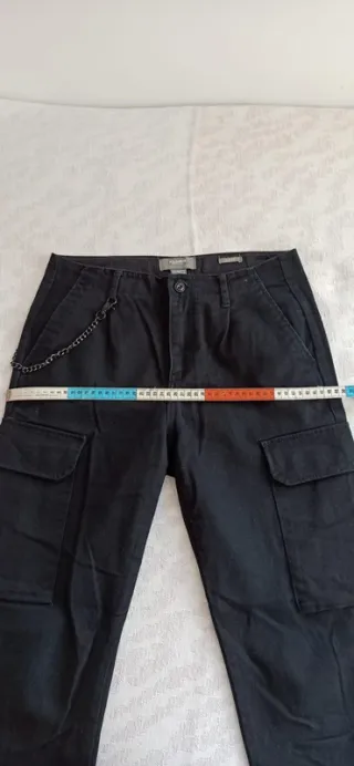 Pantalones cargo Pull&Bear negros slim