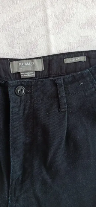 Pantalones cargo Pull&Bear negros slim