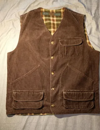 Chaleco de caza de pana marrón