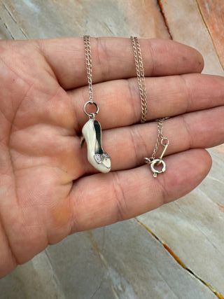 Colgante Plata Zapato Tacón