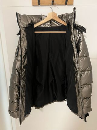 Cazadora plateada acolchada esqui