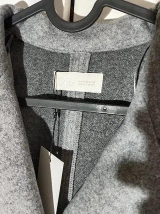 Abrigo Zara Gris Nuevo con Etiqueta