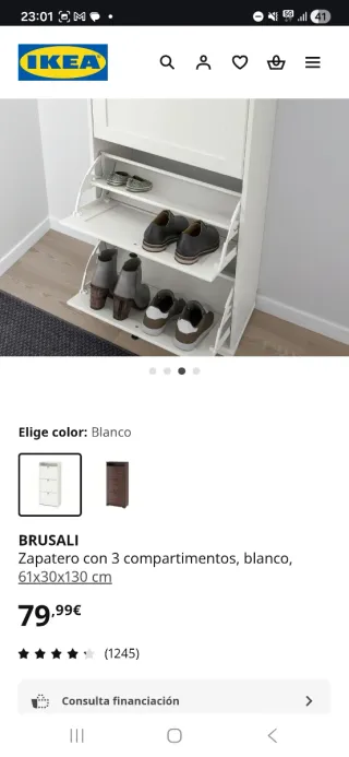 Zapatero Blanco Ikea