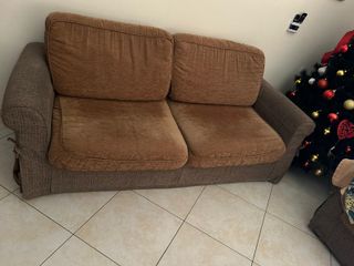 Divano comodo classico tessuto beige/marrone