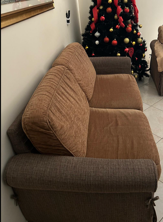 Divano comodo classico tessuto beige/marrone