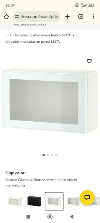 Mueble TV con vitrina y 3 cajones.