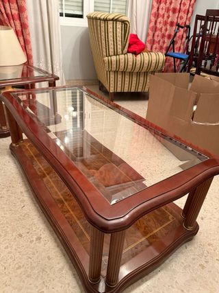 Mesa de centro madera y cristal