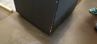 Cajonera de oficina marrón madera y vidrio